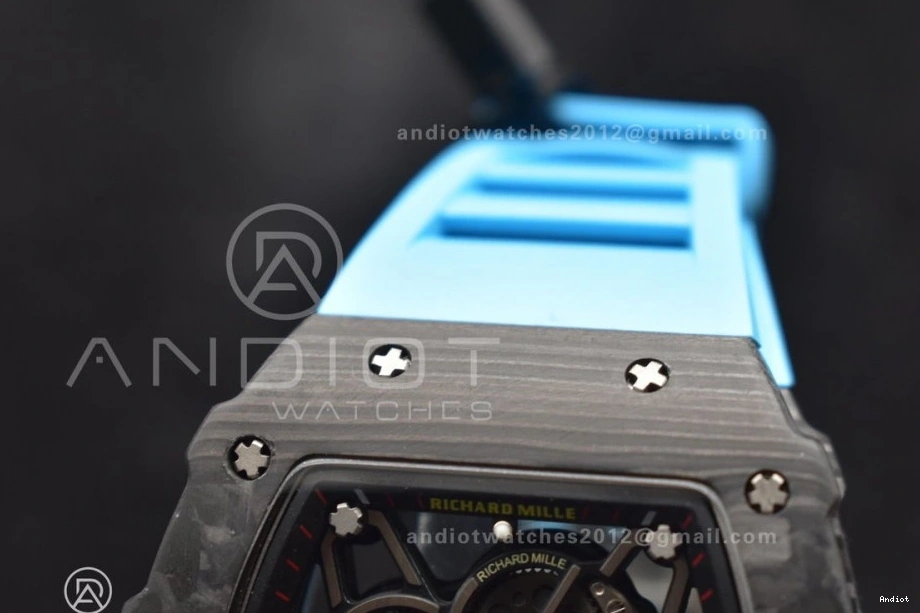 Best Red Dial Rubber Edition KUF Blue on Skeleton MIYOTA8215 RM035-02 Strap 0308